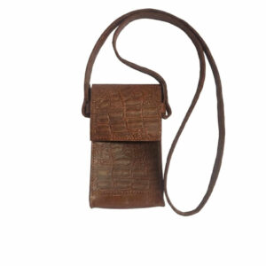 Leara Handcrafted Leather Crossbody Phone Pouch
